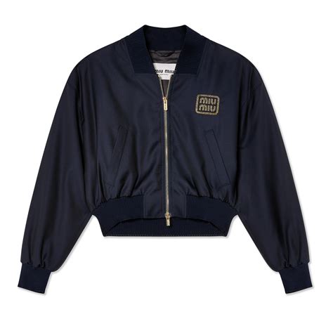 miu miu bomber|Navy Batavia Bomber Jacket .